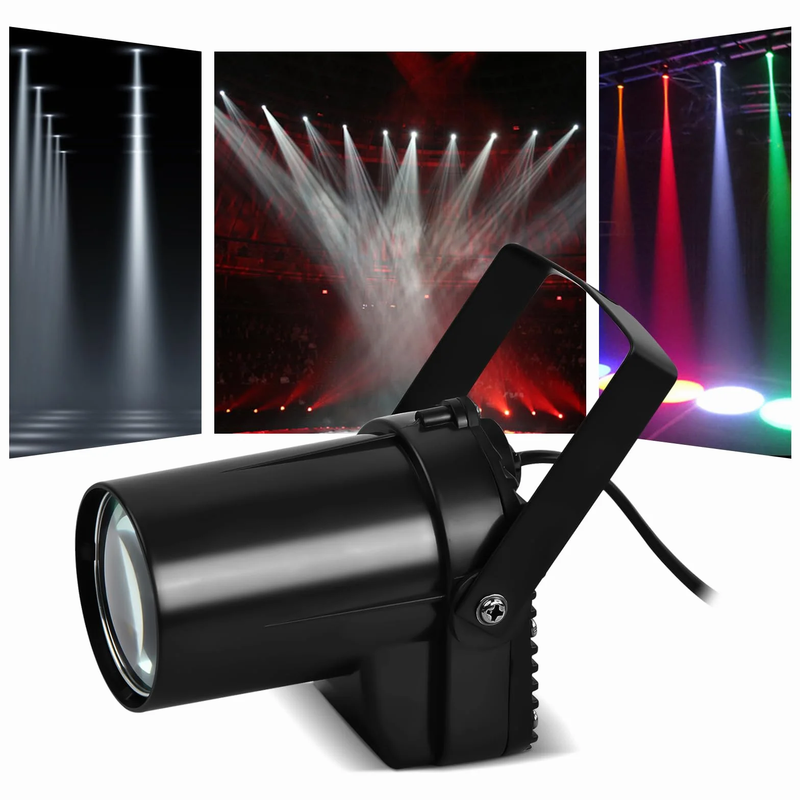 Jinlaili 5W LED Pin Spot Luce per Palla Specchio Discoteca,Bianco Faretto da Palcoscenico a Fascio,Faretti Palco Mirror Ball Spotlight,Led Discoteca Faro Occhio,per KTV,Bar,Club,Feste,Matrimoni