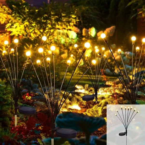 Frilla SOMPEX Luci Solari da Giardino, 2 x 6 LED Luci, Bianco Caldo, PVC ABS Acciaio Inossidabile, IP65 Impermeabile, per Esterni, Energia Solare