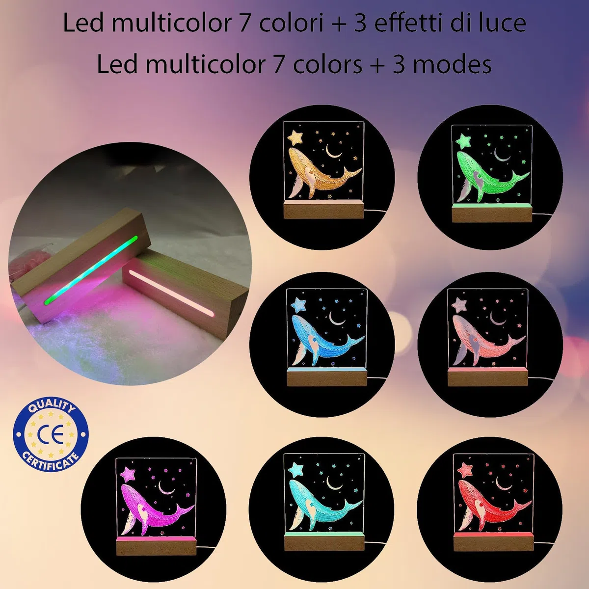 Stileitaliano lampada led personalizzata con foto in acrilico idea regalo festa della mamma compleanno originale targa (Con foto)