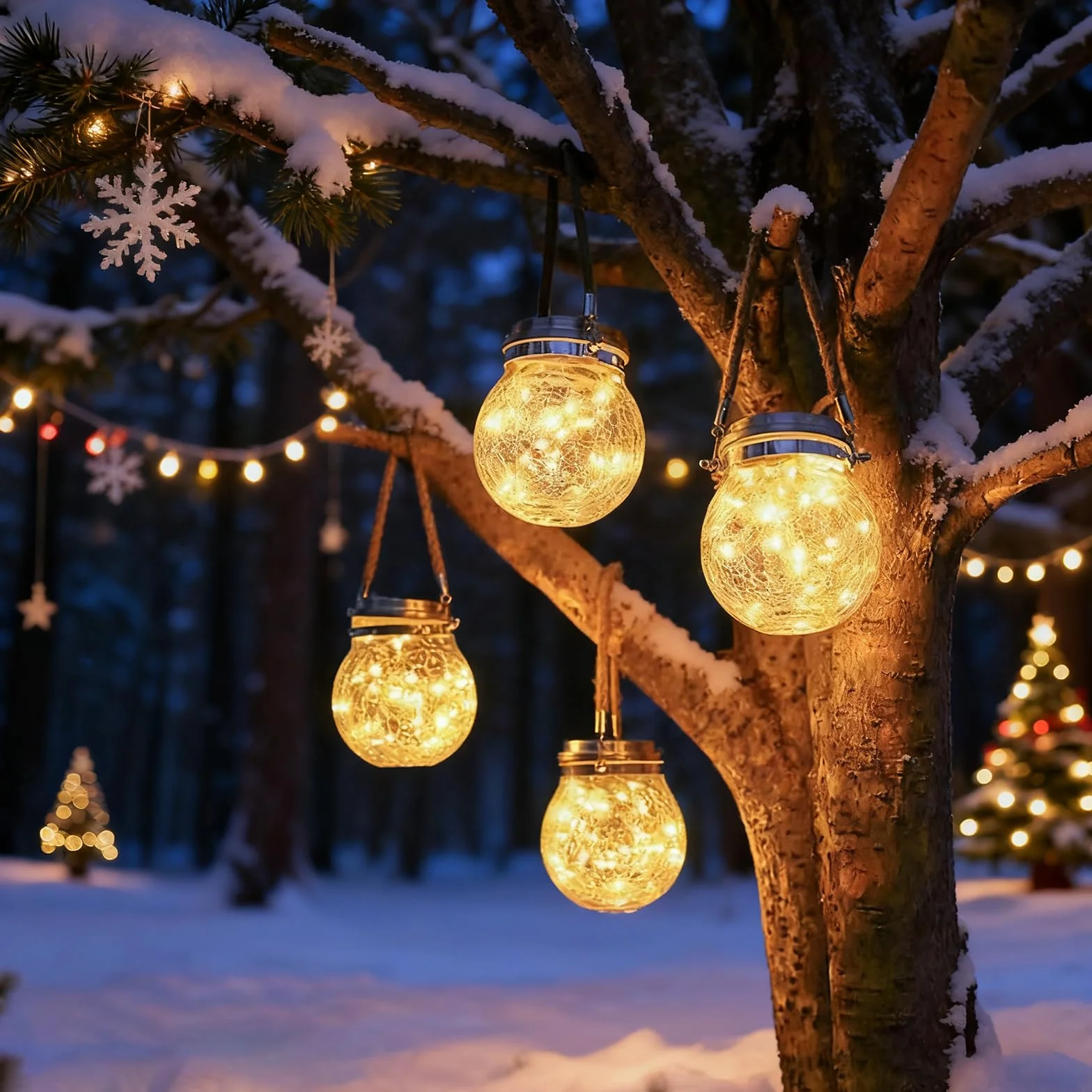 Lanterna Solare Esterno - XRR 30 LEDs 2 Pezzi Lanterne Solari da Esterno di vetro Impermeabile Luci Solari, Sospensione Solare Giardino Decorativa per Gazebo, Patio, Parco, Prato (Bianco Caldo)