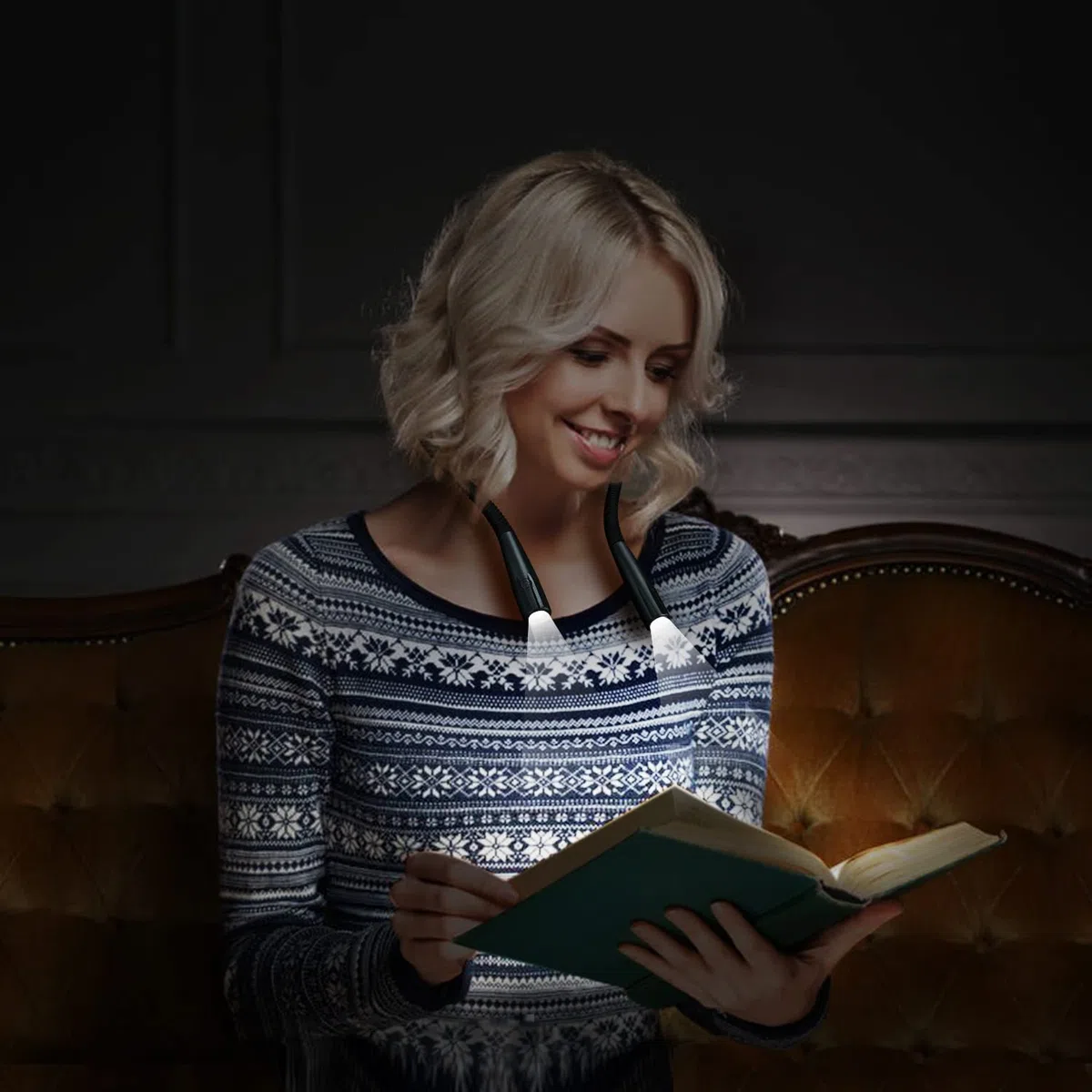 Lampada da Lettura, LED Luce per Lettura Libri a Letto, Ricaricabile, 3 Colori, 9 Livelli di luminosità, Bracci Flessibile per Studio, Letto, Viaggi, Lavoro a Maglia (Grigio)