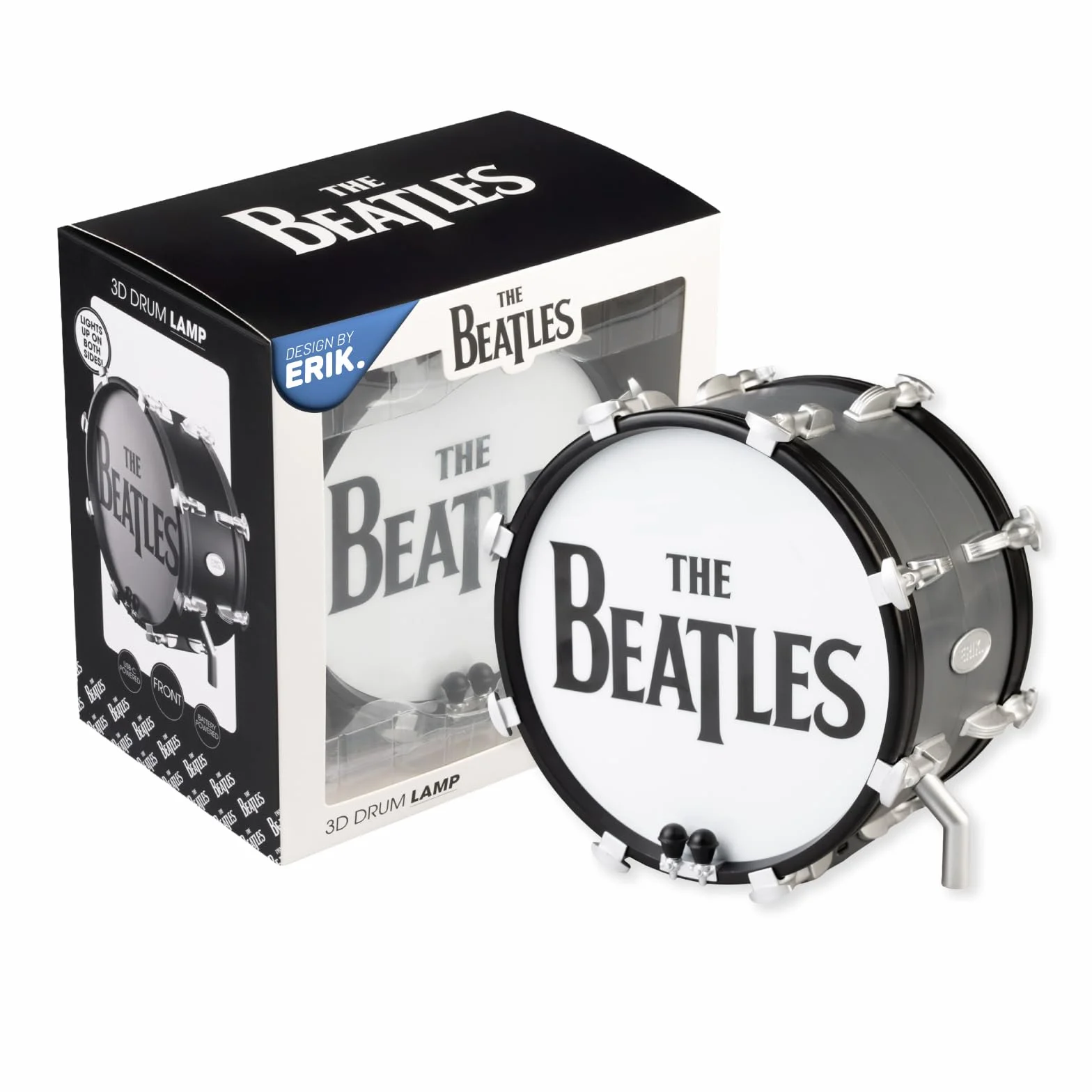 Grupo Erik Lampada The Beatles - Lampada da Scrivania e Comodino con Luce LED Fredda, Luce Notturna The beatles Musica | Cavo USB o Pile AAA (14,2 x 16,5 x 14 cm)