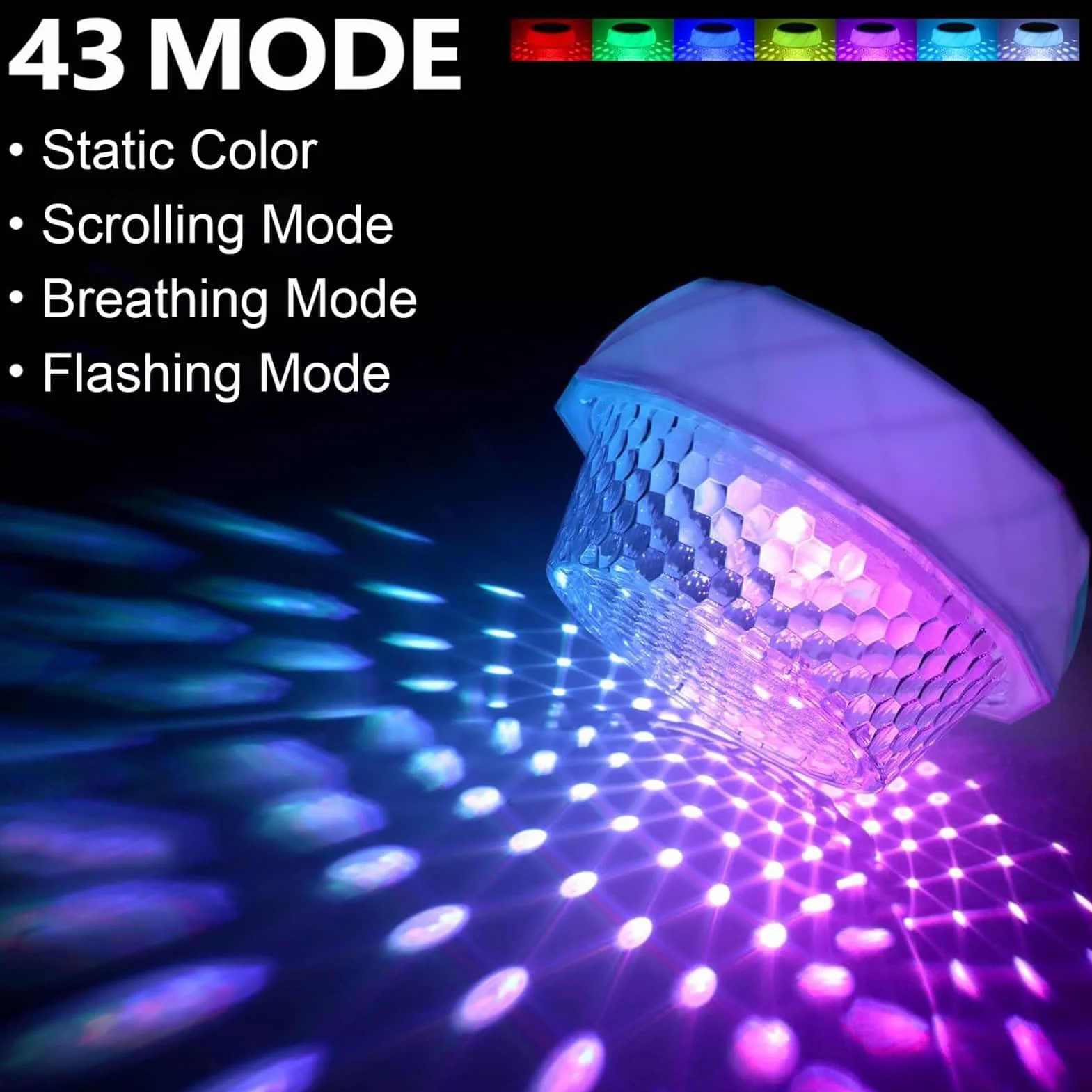 Joycome Luci Piscina Solari Fuori Terra IP68 Impermeabili Illuminazione Solare Piscina con Telecomando, Luci per Piscina Subacquea LED RGBCW Luce Piscina per Esterno Laghetto Festa - 1 Pacco