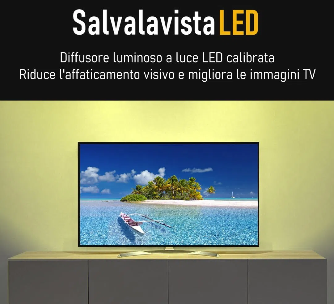 SALVALAVISTA LED BEGHELLI BACKLIGHT LUCE TELEVISIONE PROTEGGE GLI OCCHI PROTEZIONE TV DA SOVRATENSIONI/SOVRACCARICHI DI TENSIONE