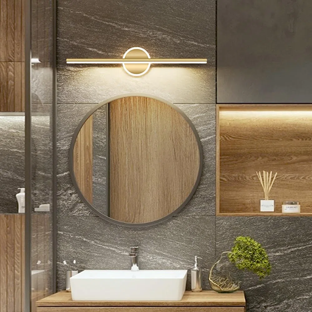 Lampada da Parete a LED per Il Bagno con Finitura in Oro, Lampada da Specchio, Lampada da Parete lineare Moderna, Illuminazione per specchi da toeletta, lampade da Parete per Il TR