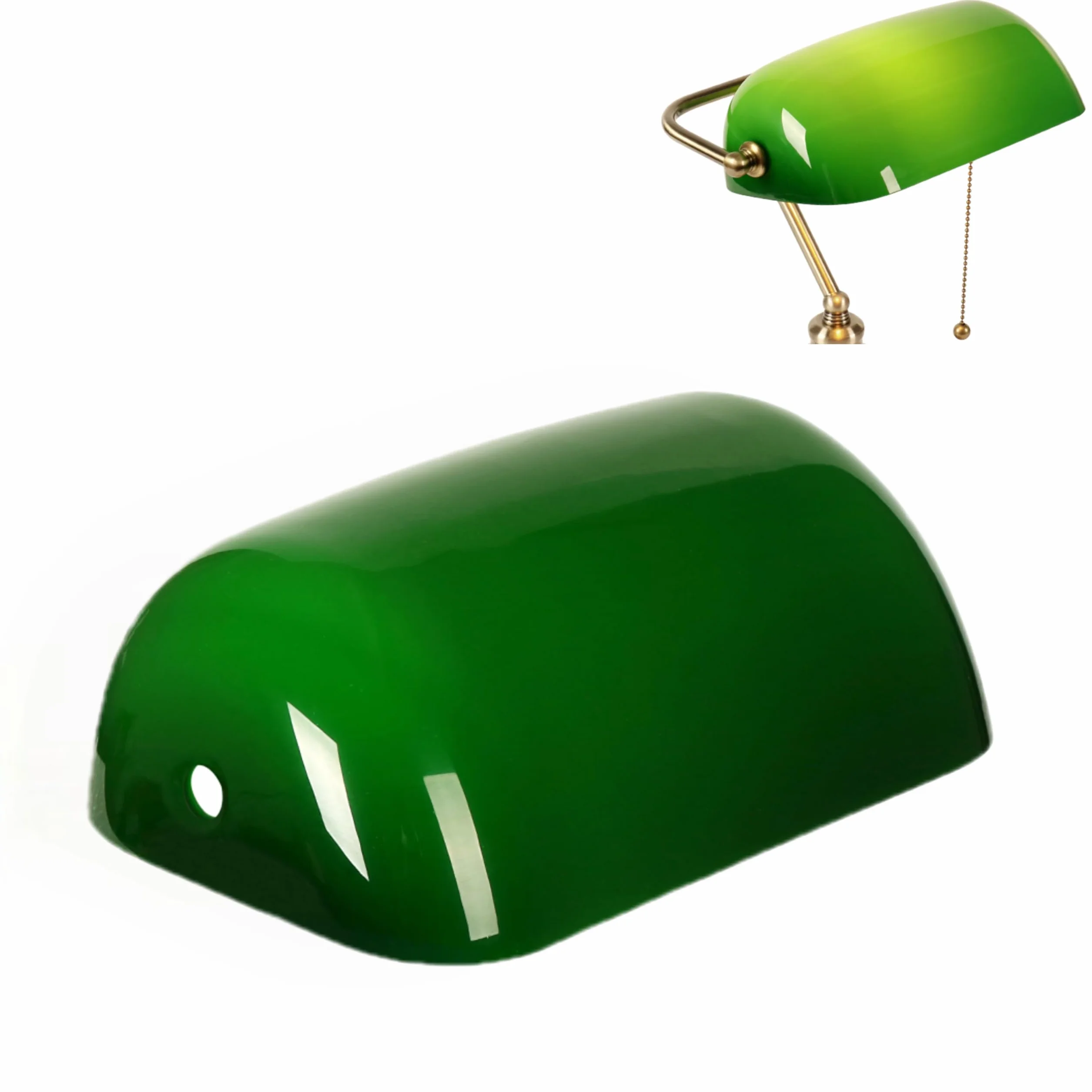 FIRVRE Verde Paralume Vetro Ricambio, Paralume per Lampada da Tavolo, Lampada da Terra, Lampada da Parete, Size 22,5cm x 13cm