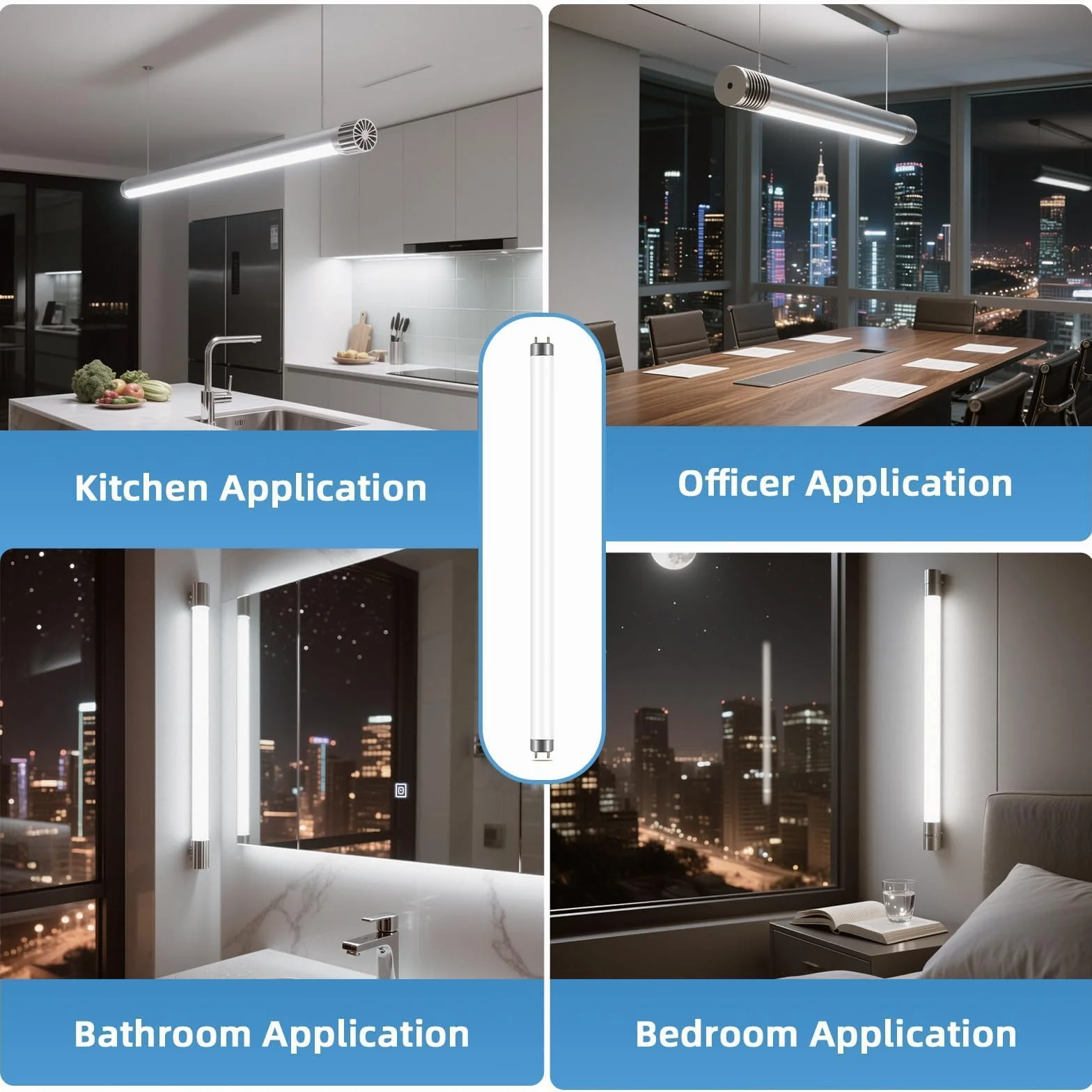 2 Pezzi Tubi Fluorescenti Da 15W, 450mm, T8 Bianco Freddo 4000K, Attacco G13, Luce a Basso Consumo Energetico, Luce Di Emergenza a Risparmio Energetico, Adatta per Cucina, Bagno, Armadio, Garage