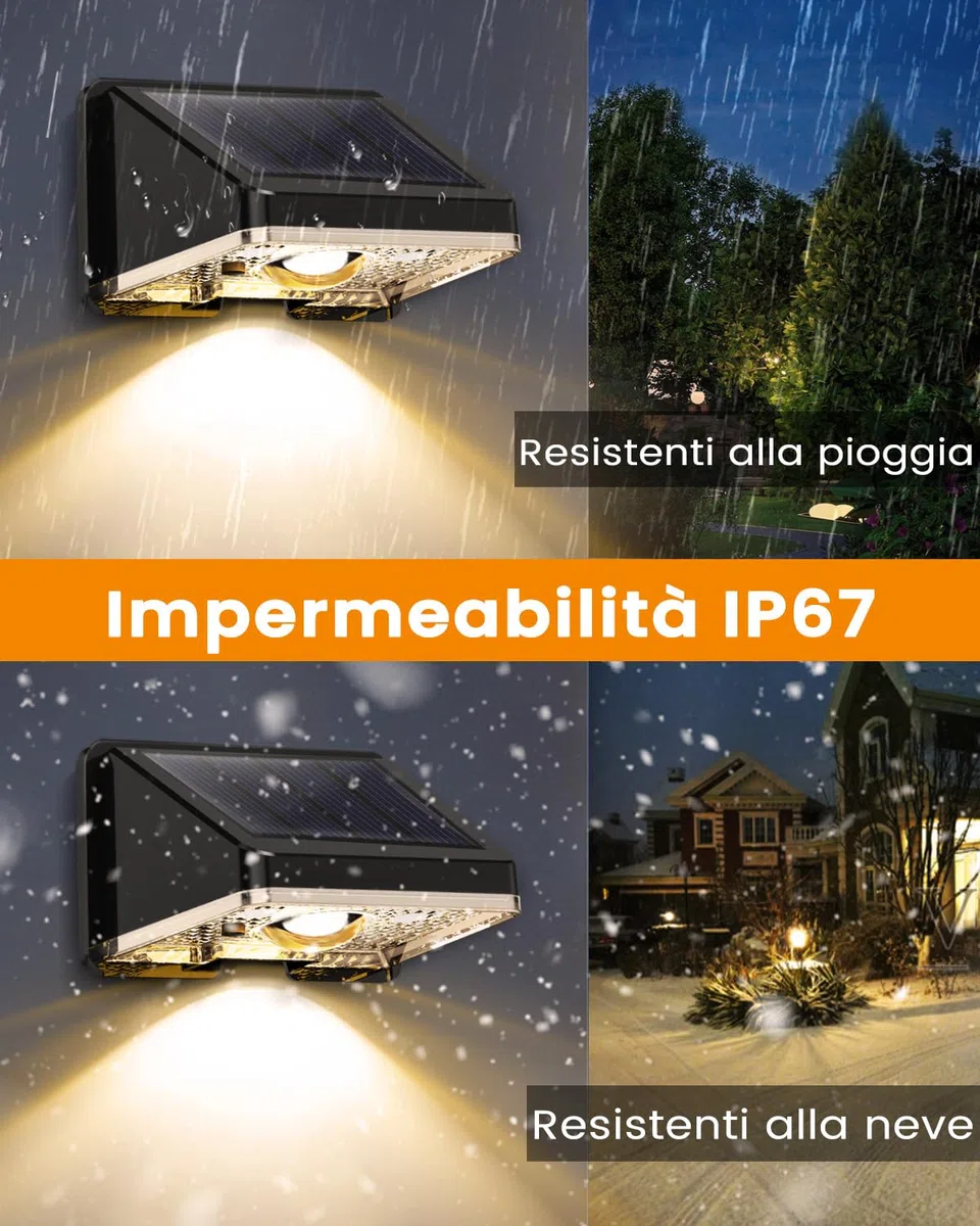 Luci da Esterno Giardino 8 Pezzi Lampade Solari da Giardino Bianco Caldo Luce Solare LED Impermeabile Creando un'atmosfera Suggestiva Per Recinzione, Muro e Giardino