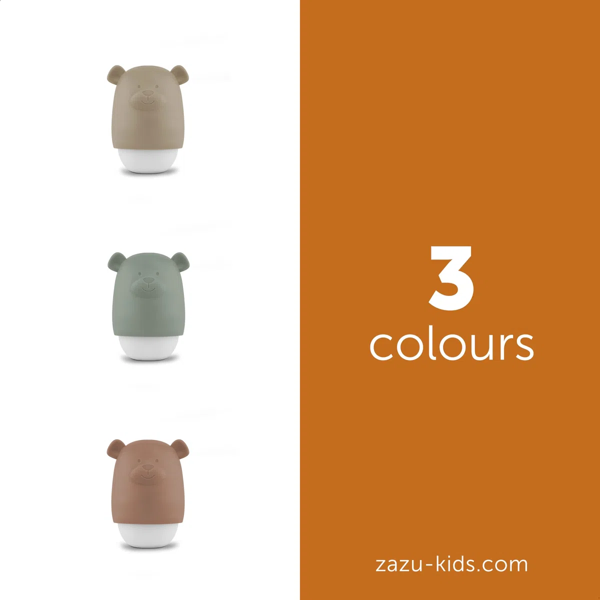 ZAZU Benny Luce notturna per bambini con sensore crepuscolare – Ricaricabile | Accensione automatica | Luce bianca e arancione | Portatile e presa | Batteria fino a 70 ore | Modalità viaggio | Lampada