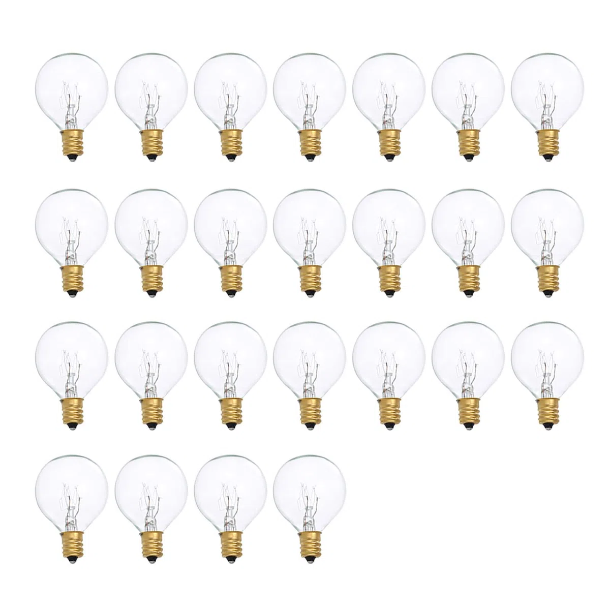 Matybobe Lampadina a incandescenza in tungsteno G40, 7 W, 220-240 V, E12, per interni ed esterni, decorazione per la casa di nozze, confezione da 25