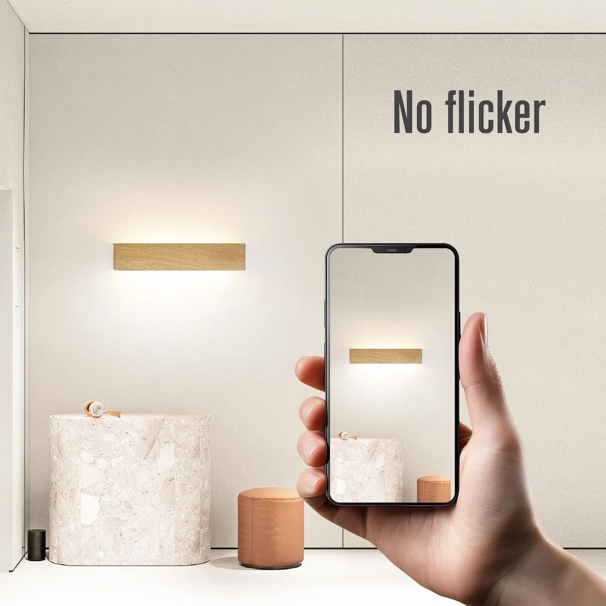 Lampada da Parete LED Interni Luce Alluminio 24W 41CM Applique da Parete Interno Moderno Lampada a Muro per Camera da Letto Scale Corridoio, 3 Modalità Luce (venature del legno)