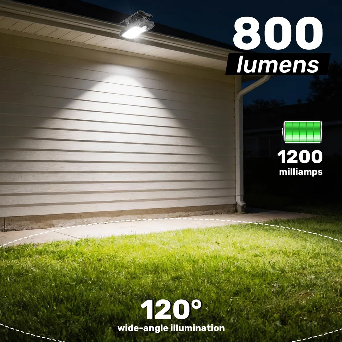 Luci solari con movimento a clip per esterni, luminosità 800 lm, 3 modalità e 3 temperature di colore, ricarica USB e telecomando, luce di inondazione impermeabile per recinzioni, grondaie