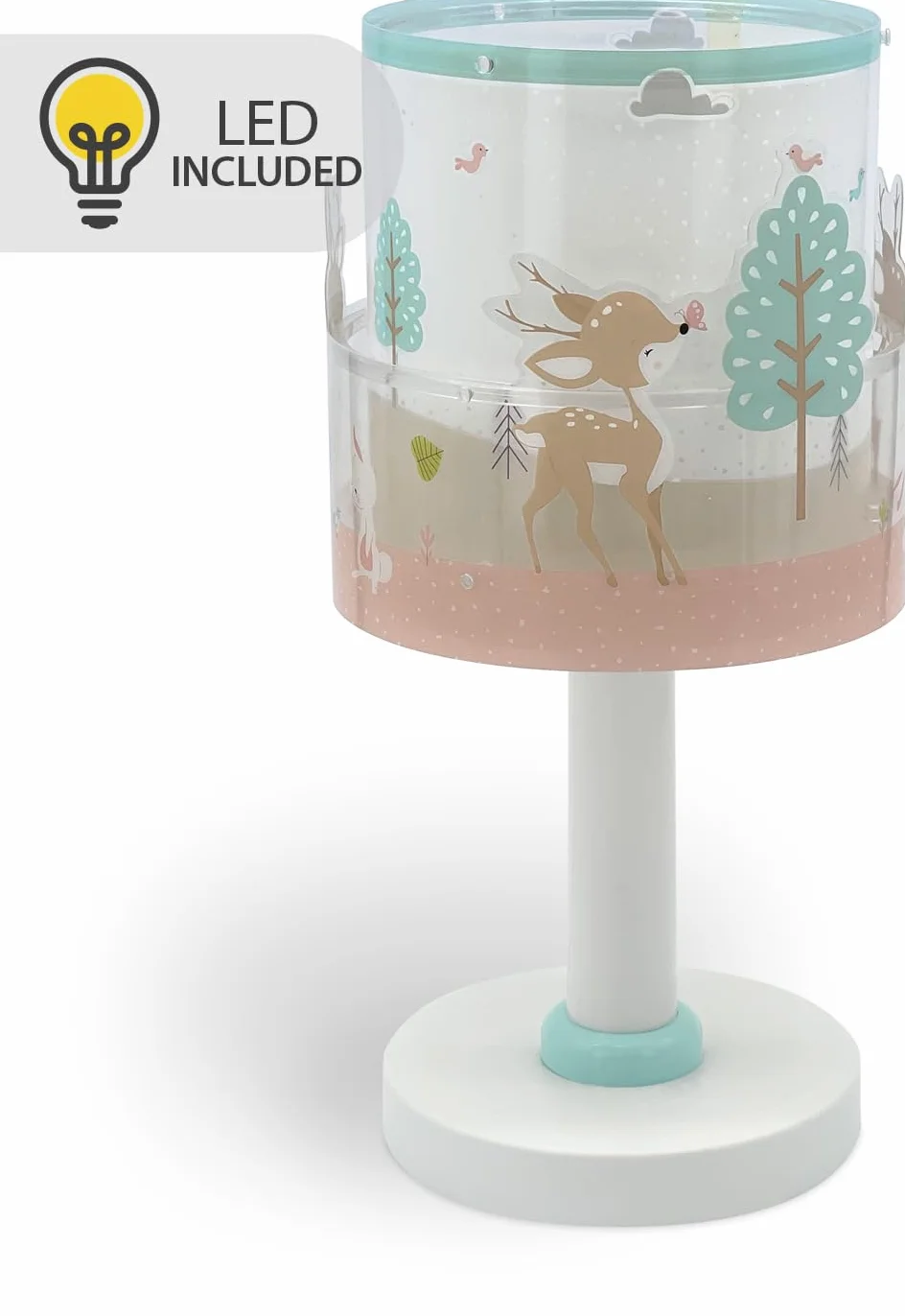 Dalber Lampada da tavolo o comodino per bambini Loving Deer cervo, 61271N, G4-4W LED - Lampadina inclusa