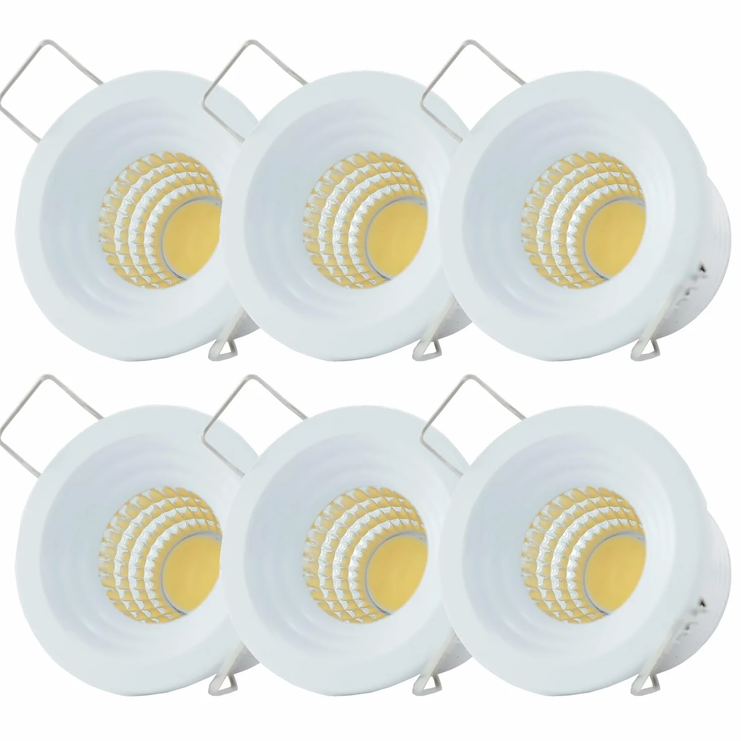 Set di 6 mini Faretti da incasso 3W Luce Bianca Calda Alluminio Spots con trasformatore