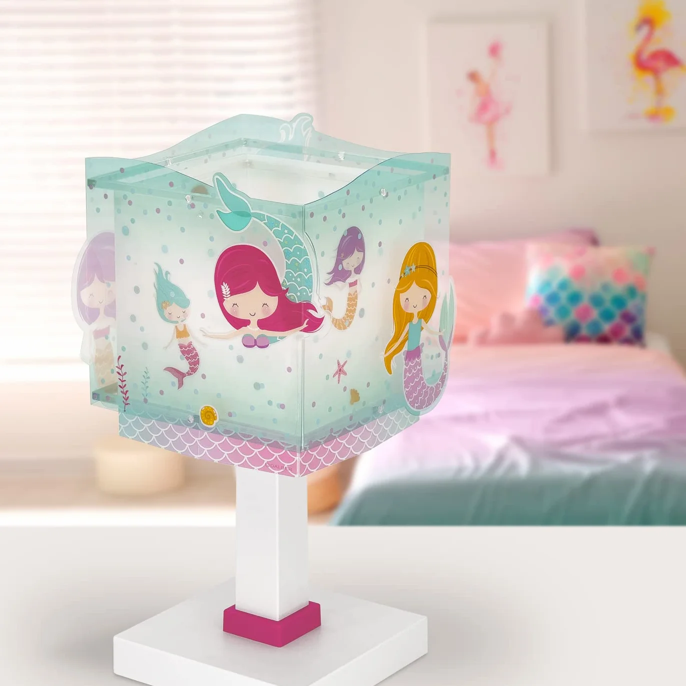Dalber Lampada da tavolo o comodino per bambini Mermaids Sirene
