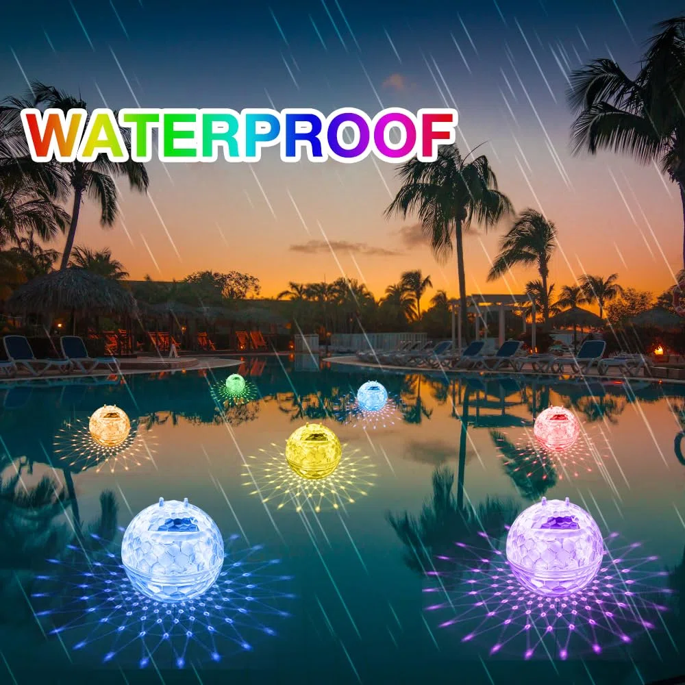2 pezzi Luci Solari per Piscina, Galleggiante Piscina Luci Solari, Luci LED per Piscina, Luci Piscina Solari per Piscina, Laghetto, Fiori da Giardino All'aperto