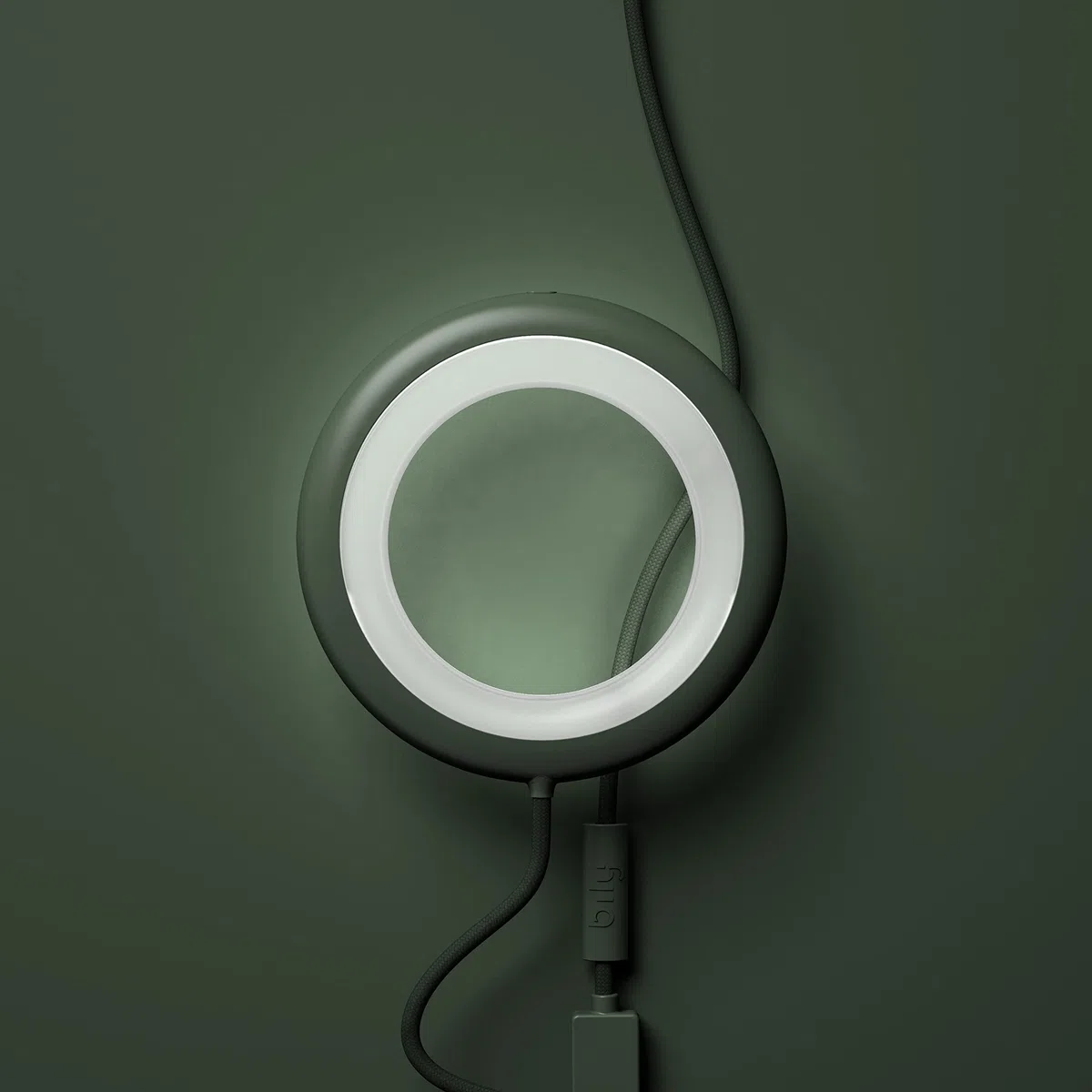 Lampada da Lettura Bily Verde Kaki, LED con 3 livelli di luminosità, Ultra leggera, Funziona senza batterie né pile, Alimentazione USB, Smartphone