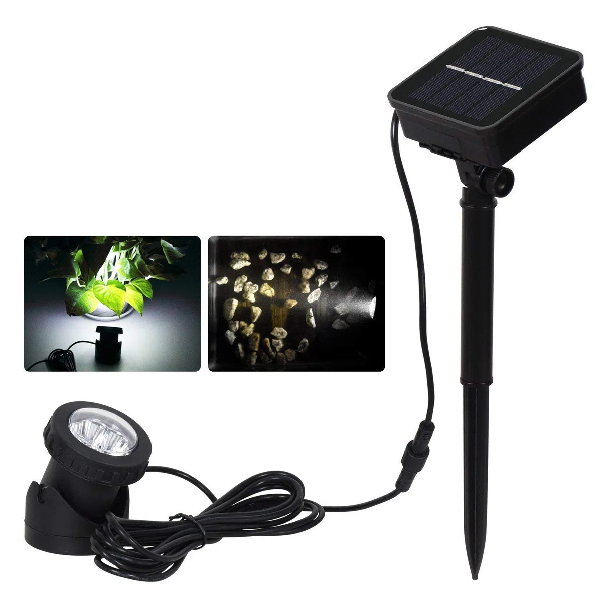 Luce Solare Subacquea per Laghetto,KINGCOO Impermeabili 6LED Lampade Sommergibili Proiettore Faretto Faretto Acquario Luce per Giardino Piscina Cortile Paesaggio Illuminazione Esterna (Bianco)
