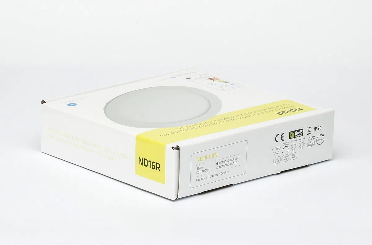 threeline nd16rbnbl Downlight LED, 12 W, bianco