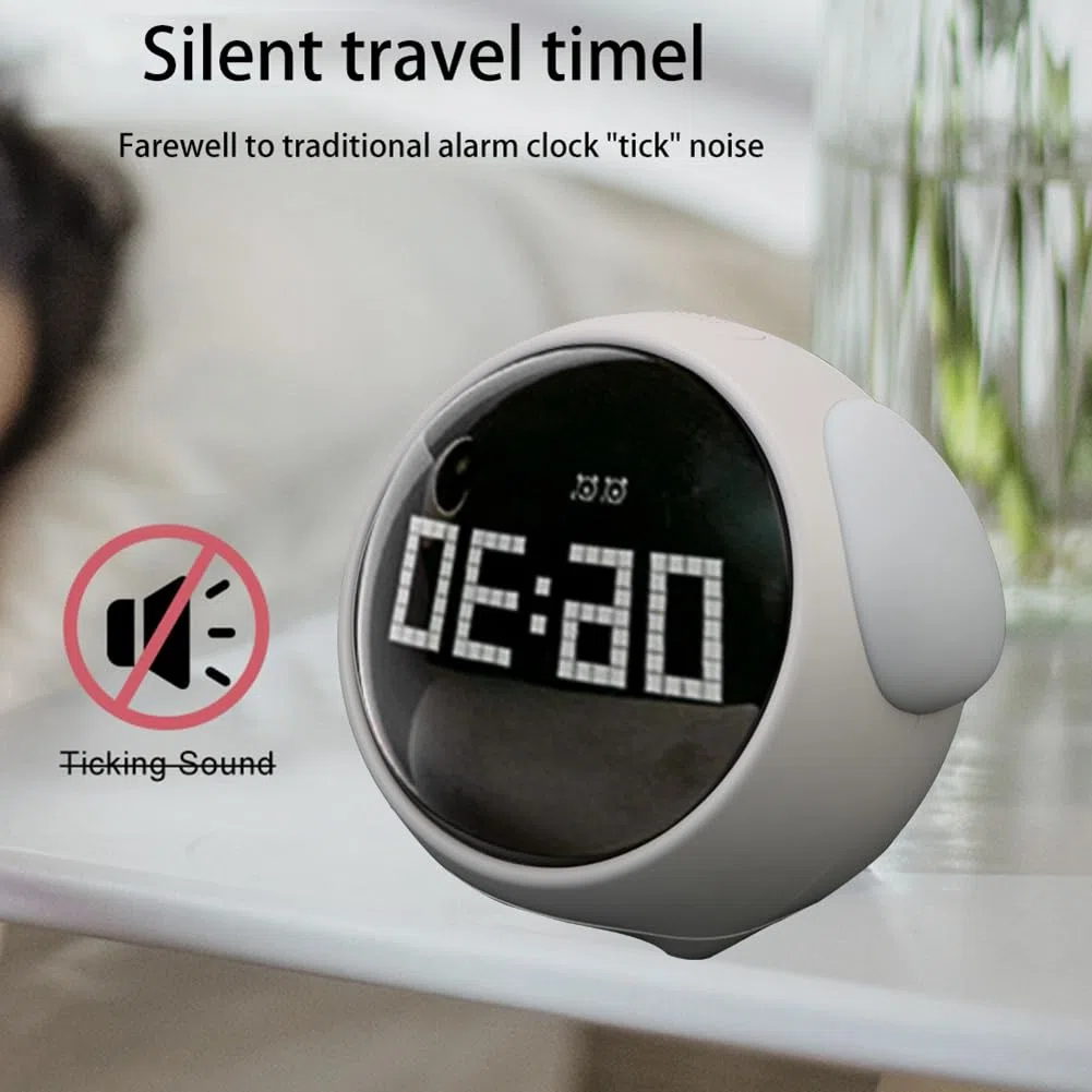Per la casa Luce LED Digitale Luce Controllata Voce Orologio Sveglia per Bambini Multifunzionale Orologio Sveglia di Espressione (A)