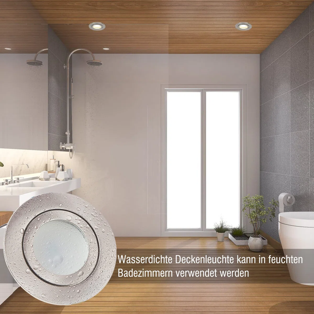HCFEI 3x Faretti LED da Incasso Argento- Ultra sottile 30mm - Lampada Bianco Caldo 3000K da Incasso per Controsoffitto in Cartongesso - 425 Lumen 5W 230V Dimmerabile IP44 per Bagno Cucina