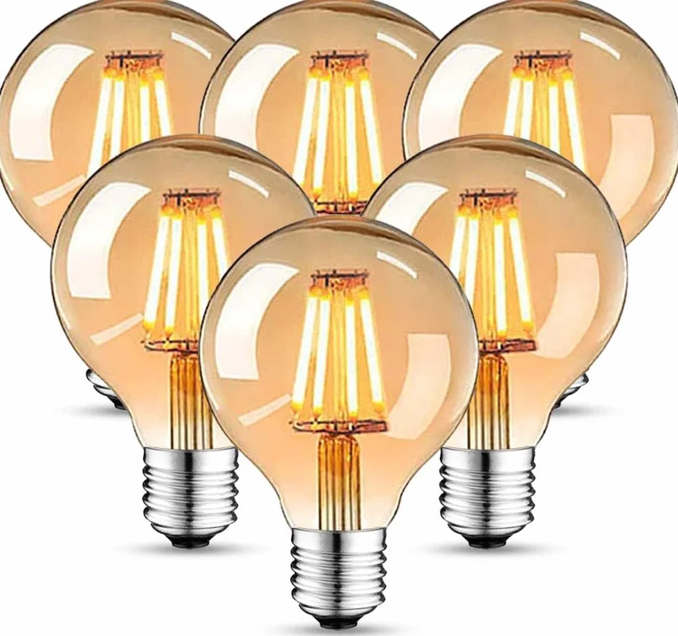 Lampadina E27 Vintage LED 4W Edison - Decorativa 470LM 2700K, Retrò filamento lampada ideale per casa, caffè, bar, 6 pezzi