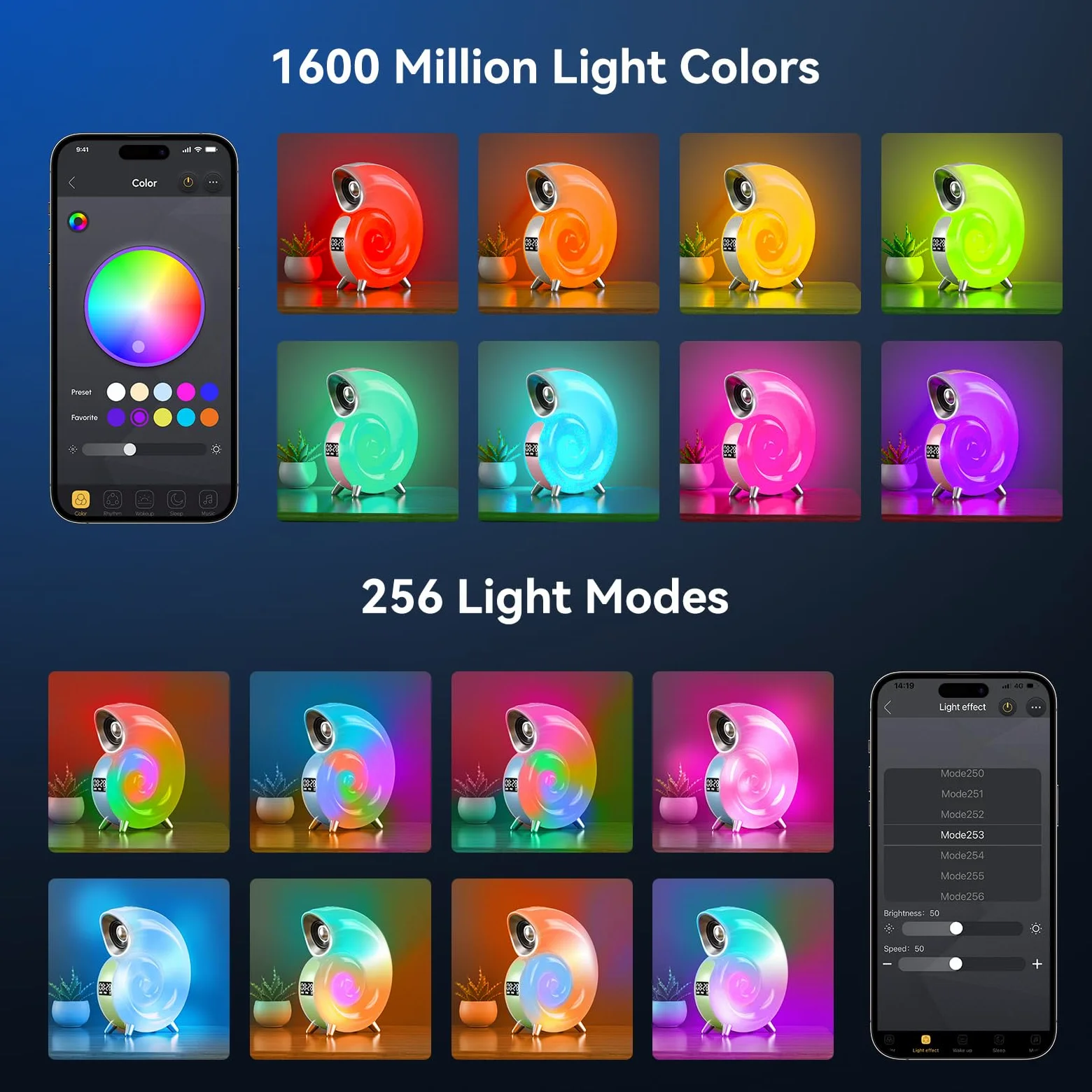 Euakee Wake Up Light, Sveglia Luce LED Intelligente, Lampada da tavolo intelligente, Intelligente Lampada da Comodino con Bluetooth Musica 16 Milioni di Colori Per Adulti & Bambini (Rosa)