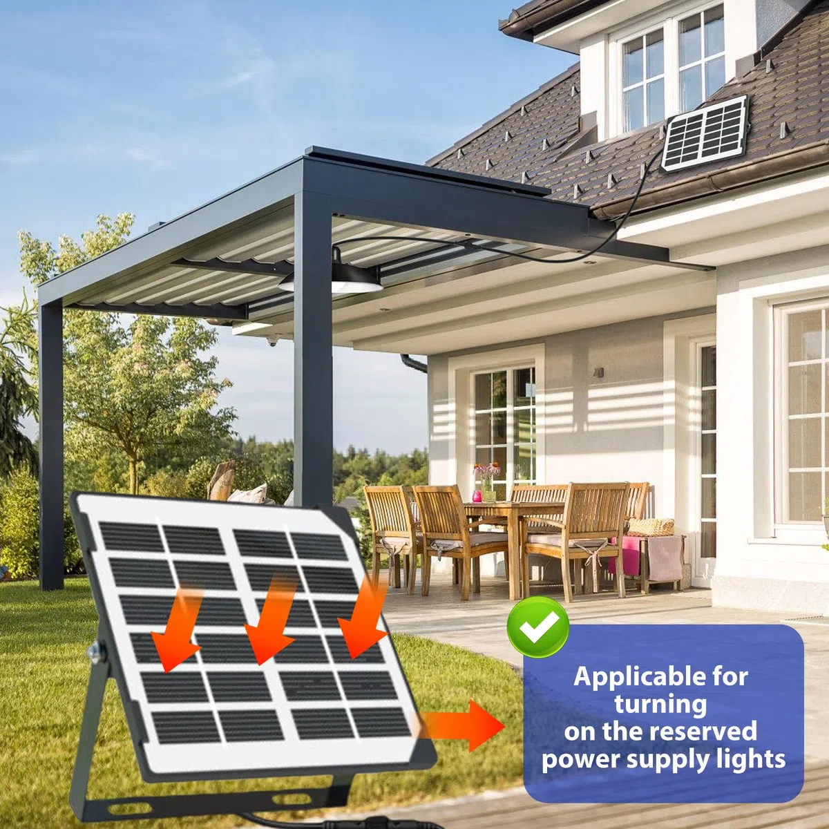 GBKDQQ Lampade solari per esterni da appendere con telecomando, lampada a sospensione solare dimmerabile e IP65, impermeabile, con cavo da 5 m, per giardino, terrazza, balcone, gazebo garage