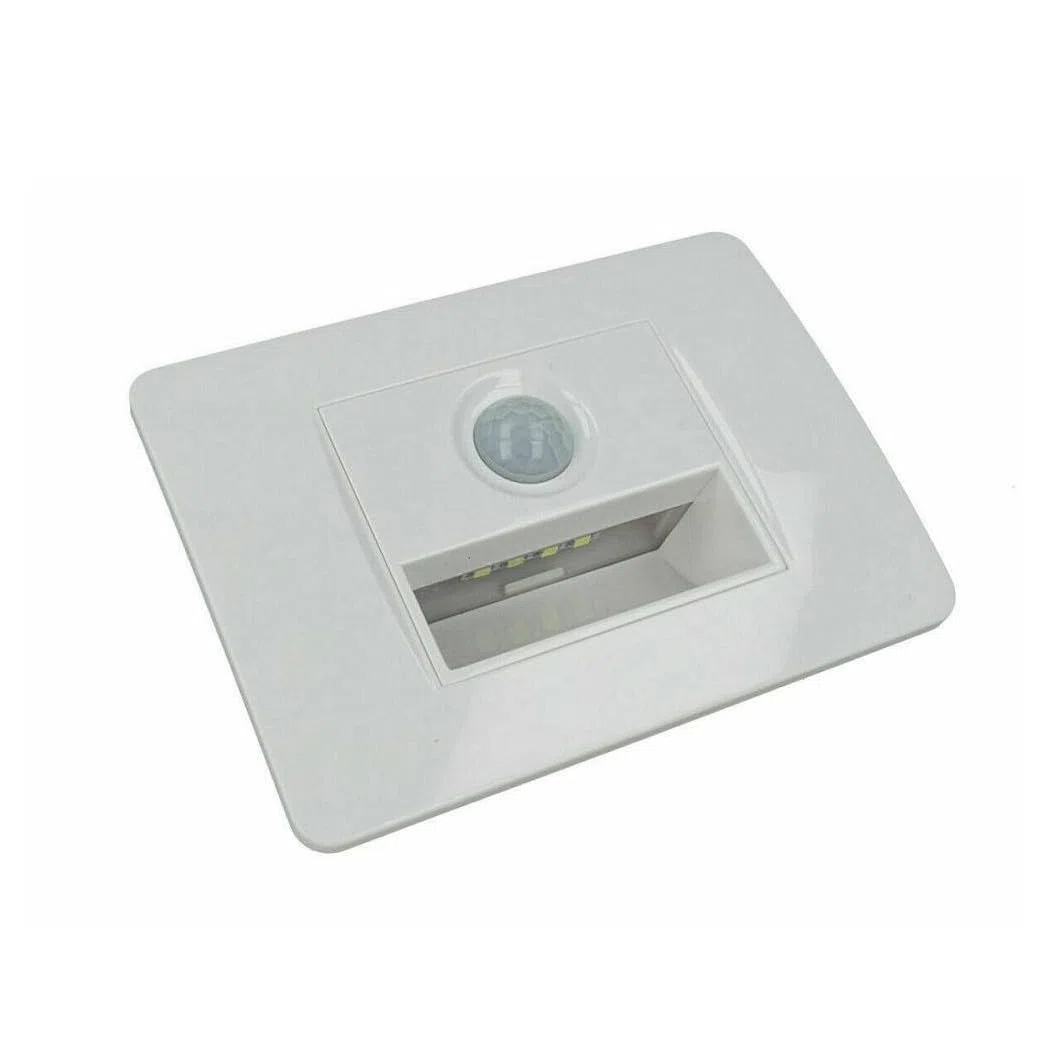 Trade Shop - Faretto Segnapasso A LED per Scatola 503 con Sensore Movimento Luce Fredda 6500k Bianco