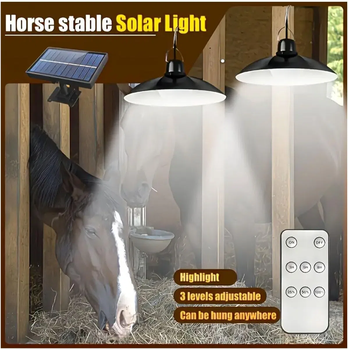 Set 2 Lampade Solari a Sospensione da Esterno – 30 LED con Telecomando, Pannello Solare e Cavo da 3 m – Luce Calda 3500K, Impermeabili IP44 per Giardino, Patio, Terrazzo, Garage