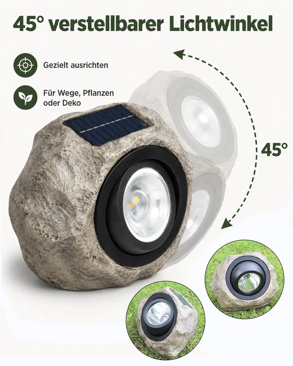 ACMHNC Lampade Solari da Giardino, Lampada Solare LED con Design a Forma di Pietra, Lampada solare Pietra Impermeabile Lampada Sassi da Giardino Esterno Sentieri Decorativa