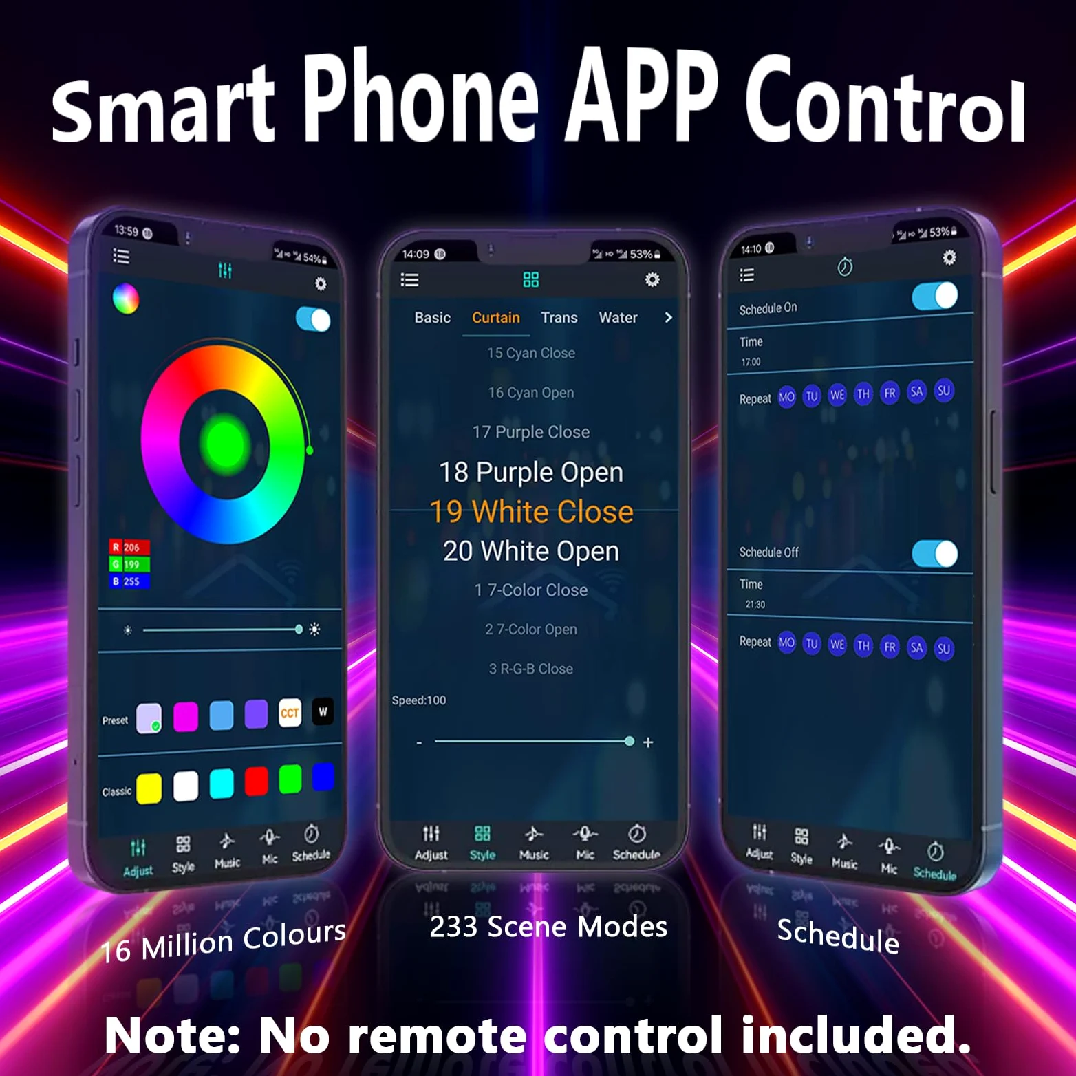 Striscia LED per esterni, 20 m, Smart IP67, musica sync, controllo app, montaggio a parete, RGB, impermeabile, per balcone, giardino, camera da letto, Natale, Halloween (No Remote Control)