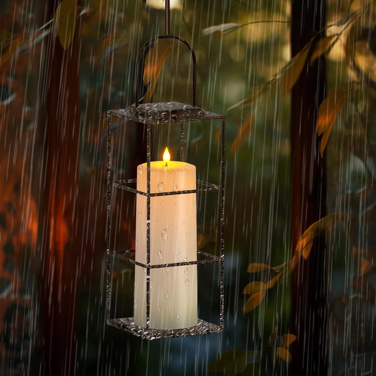 SoulBay 25 cm Grandi Candele LED Luci Solari Ricaricabili da Esterno Fiamma Tremolante con Telecomando e Timer per Lanterne da Giardino Camera di Casa Decorazioni Natalizie Halloween, 2 Pezzi