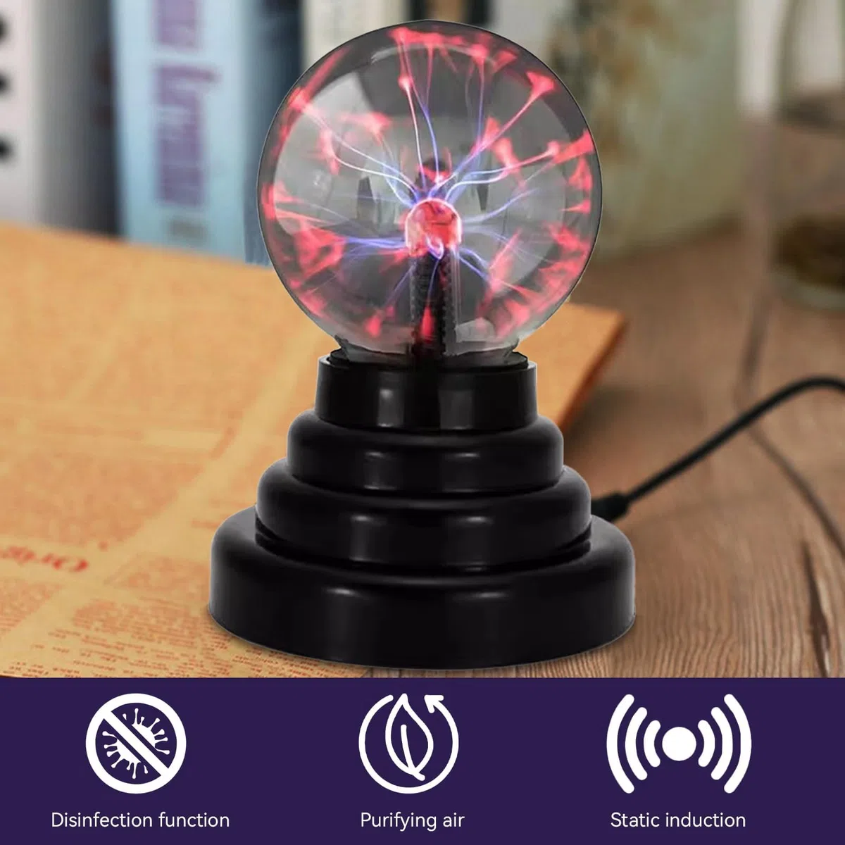 Agatige Lampada Magica a Sfera al Plasma da 3 Pollici, Sfera sensibile al Tocco Mini Sfera Nebulosa Globo con Luce Divertente per Decorazioni domestiche per Feste