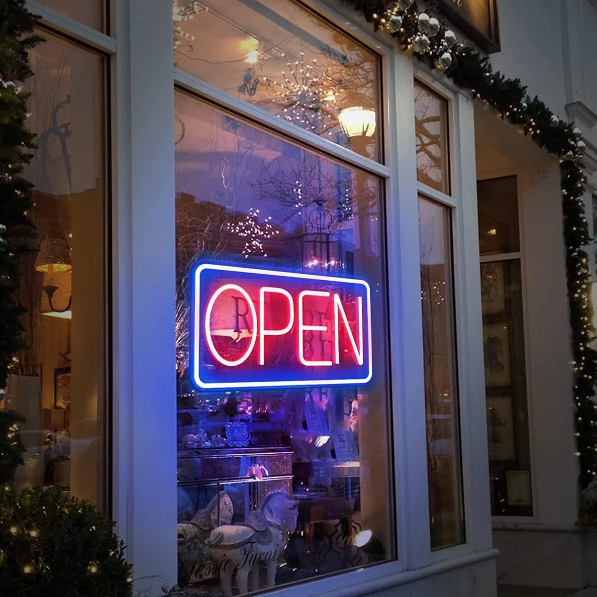 SOLIDEE Insegna Luminosa LED Scritte Neon Alimentate da USB con Interruttore Dimmerabile Luce al neon per Decorare Party Bar Hotel Shop Cafe Restaurant Sala giochi(blu rosso)