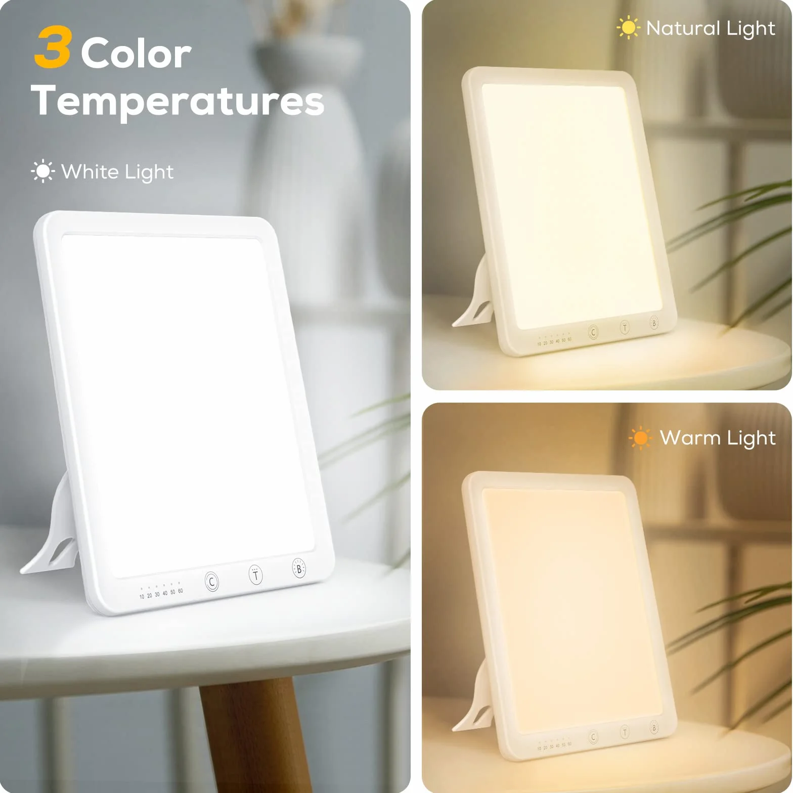 Lampada diurna 10000 lux, luce solare a LED con dimmer continuo, senza raggi UV, lampada a spettro completo