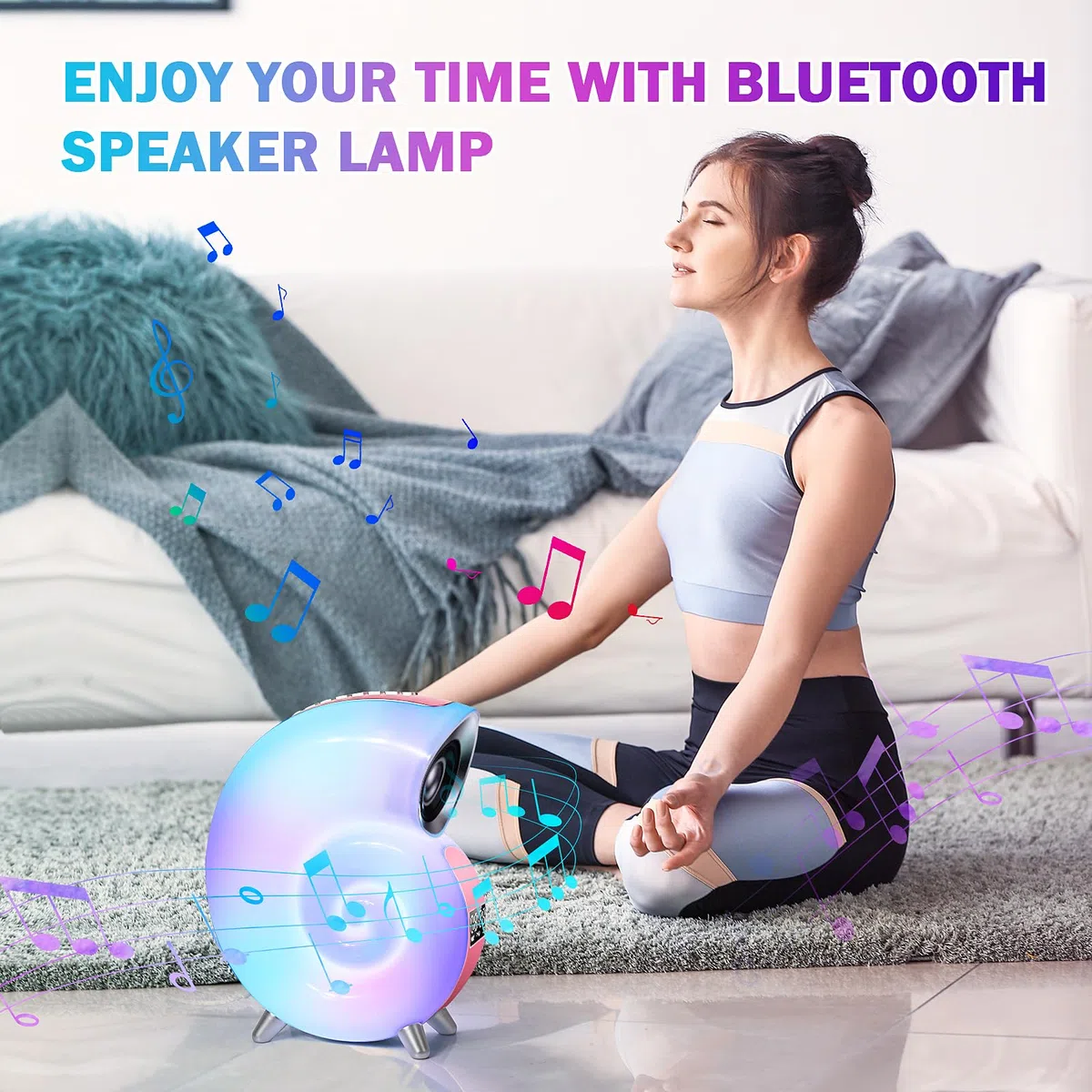 Euakee Wake Up Light, Sveglia Luce LED Intelligente, Lampada da tavolo intelligente, Intelligente Lampada da Comodino con Bluetooth Musica 16 Milioni di Colori Per Adulti & Bambini (Rosa)