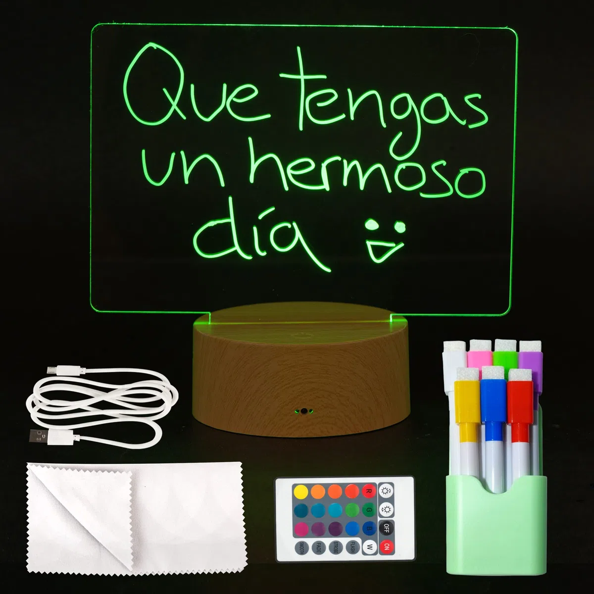 Lampada Personalizzata Ambiente - Lavagna Scrivania Acrilica Supporto - 7 Colori - Comodino Bambina