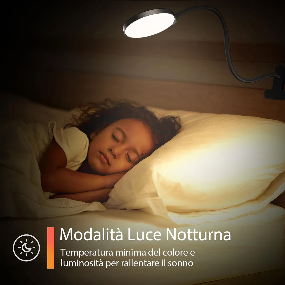 iFalarila Light 97 LED Lampada con Pinza con Telecomando 40CM Lampada da Lettura [Timer di 1 Ora] Lampada da Letto per Libro, Lavoro, Letto, Tavolo (Caricatore USB Incluso)