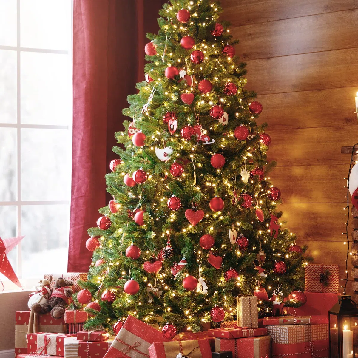 SALCAR Luci Albero Natale, 2M 8 Fili 280 LED Luci Decorazione Natale per Albero con Anello, 8 Modalità, Impermeabile IP44 Luminarie Natalizie Cascata per Interno Esterno, Bianco Caldo