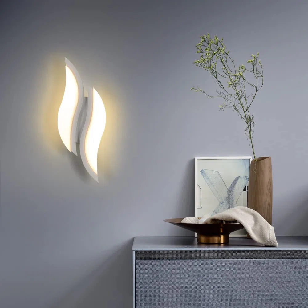 Goeco Applique LED da Parete Interno, Lampada da Parete LED, 12W Moderno Applique a Muro 3000K per Soggiorno Camera da Letto Scale, Bianco