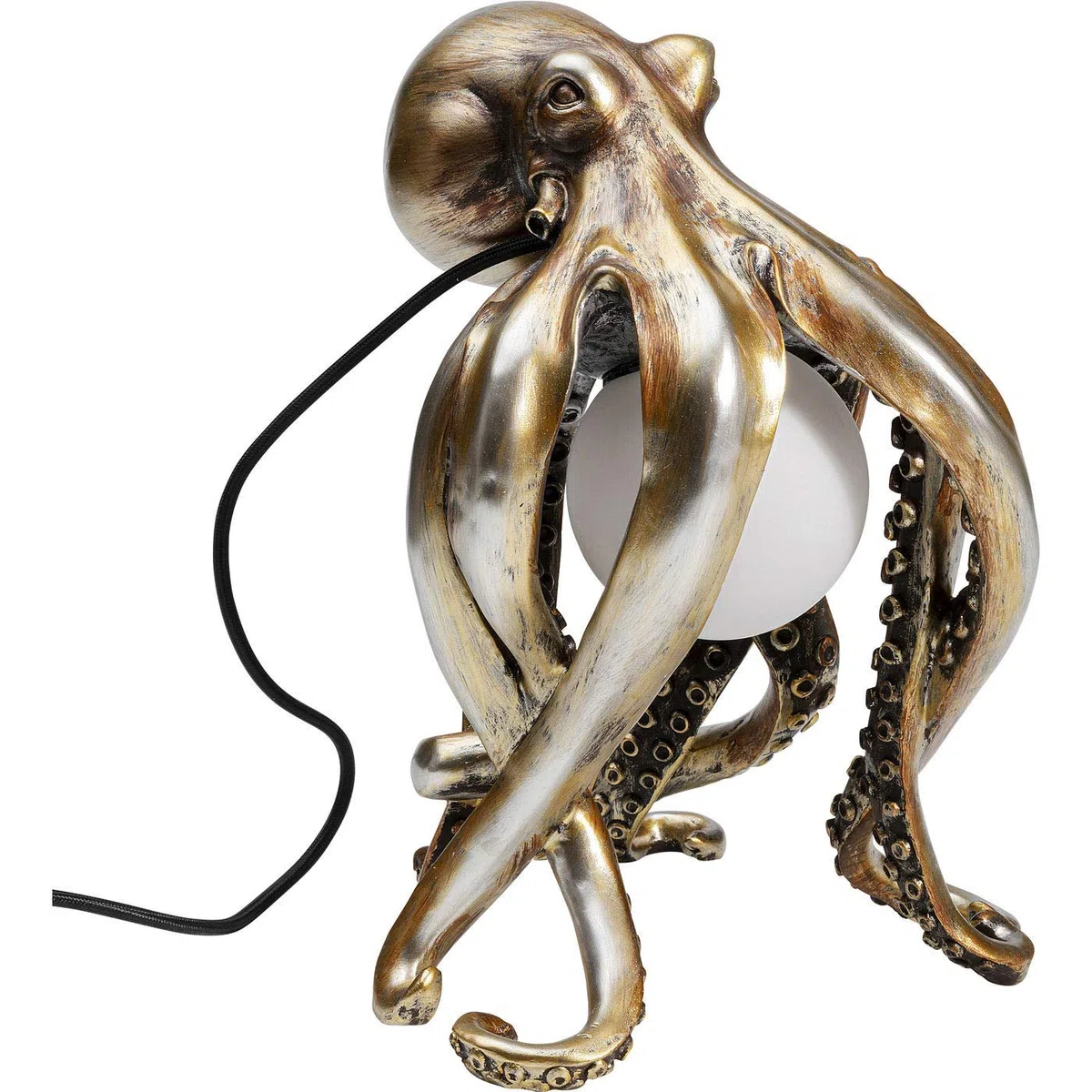 Kare Design Lampada da tavolo Animal Octopus, oro, 34cm, motivo polipo | decorazione marittima, tema mare, luce calda, punto luce individuale, versatile, corridoio, comodino, lampadina non inclusa