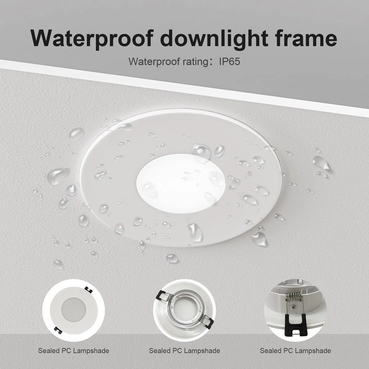 GY Porta Faretto LED da Incasso, Cornice Faretti LED da Incasso GU10 per Cartongesso, Portafaretto Rotondo Bianco, Impermeabile IP65, Apertura Ø75 x 100 mm, 6 Portalampade GU10 e MR16 Inclusi