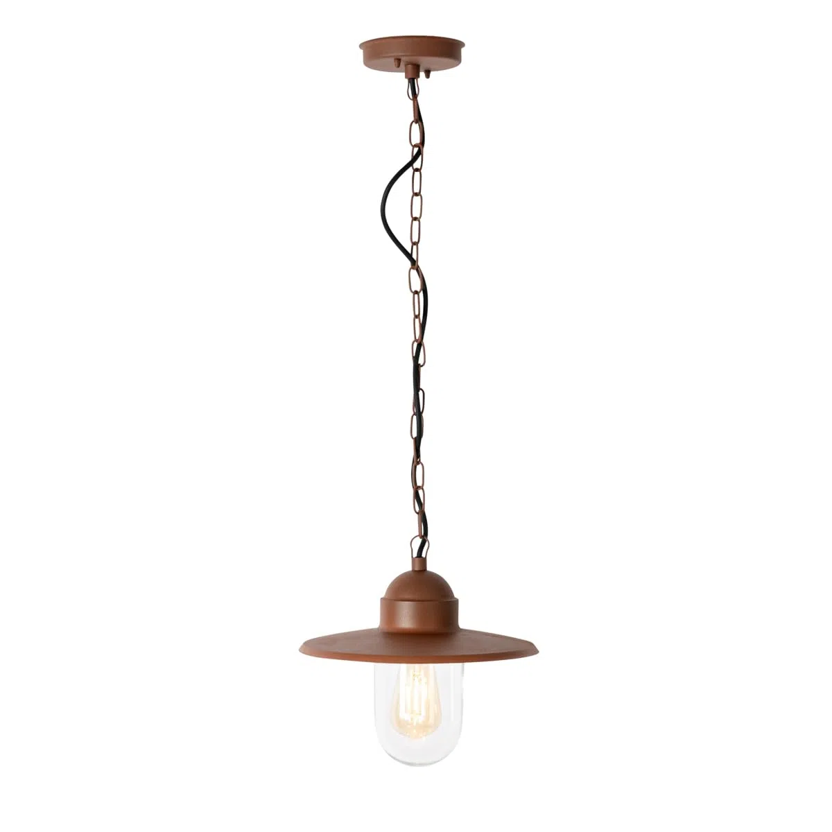 Qazqa kansas - Lampada a sospensione Moderno - 1 luce - Ø 29.4 cm - Ruggine - Moderno - Illuminazione esterna