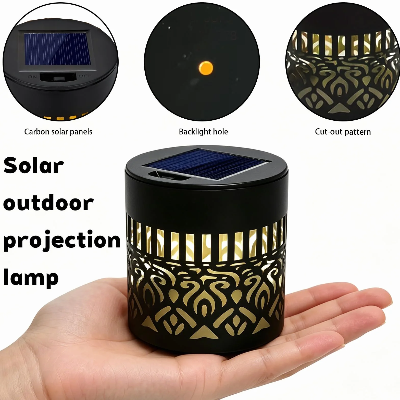Lanterne Solari da Esterno, Metallo LED Mandala Lanterna IP65 Proteggere dal Vento e Dalla Pioggia Lampada Solare da Giardino per Patio Balcone Decorazioni Giardino (2 pezzi)