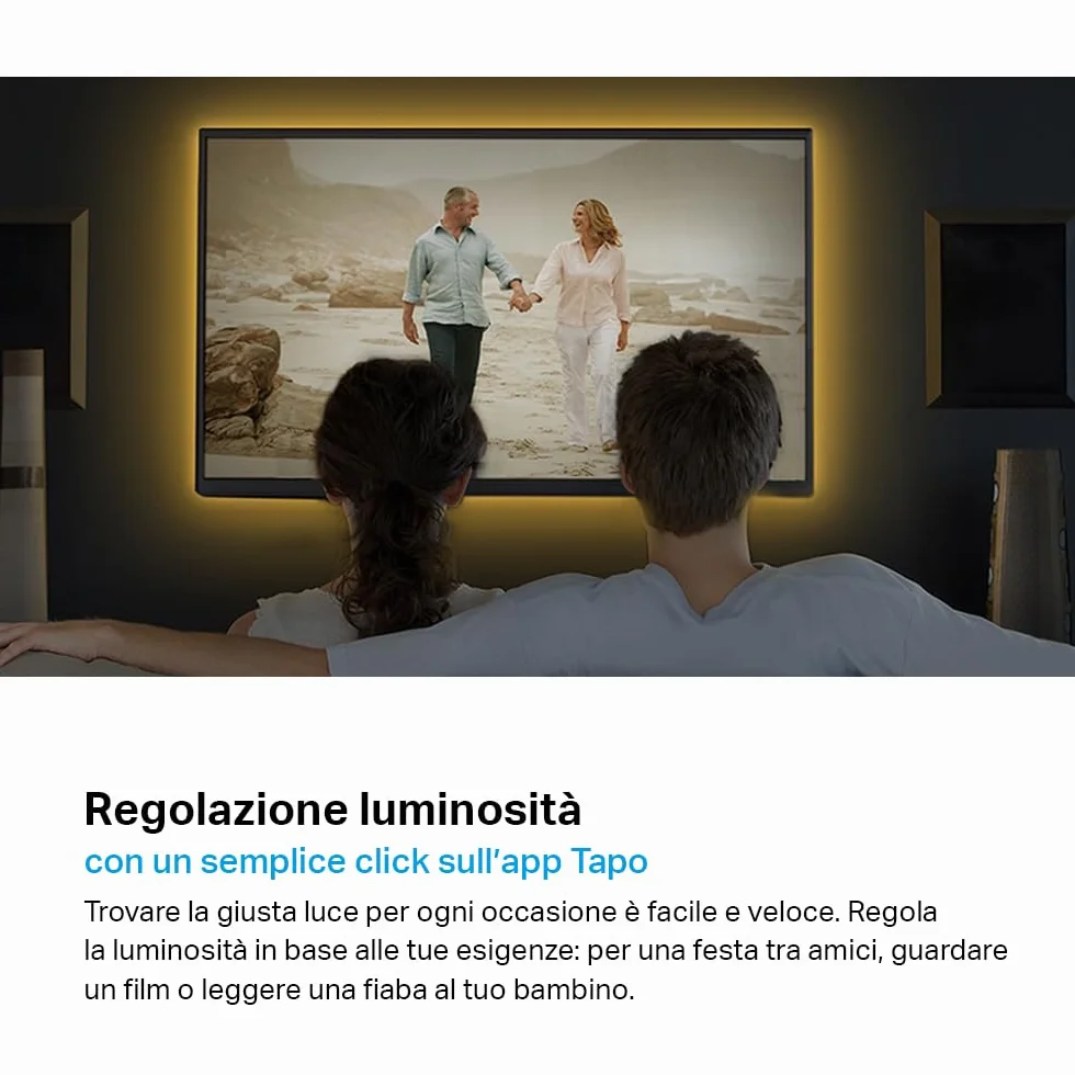 Tapo L900 Smart Wi-Fi Striscia LED, Controllo Vocale Compatibile con Alexa e Google Assistant, 2 Confezioni L900-5 con 1 Alimentatore, Sync-to-Music, Accorciabile e Controllo dall'APP