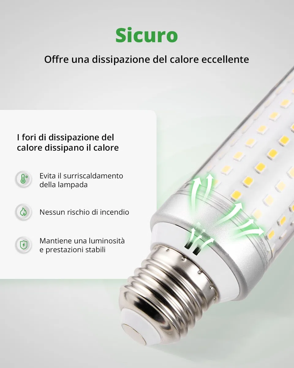HOMEOW Lampadina LED E27 Luce Naturale 4000K, 25W 2500LM, Equivalenti a 200W Lampada Tradizionale, Lampadine E27 LED Mais Risparmio Energetico, Non Dimmerabile, AC 220-240V, Set di 4