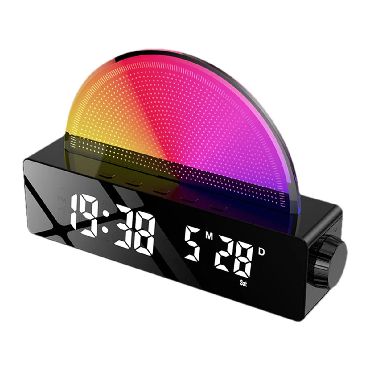 Generico Sveglia per bambini Alba, Sveglia con luce alba, Sveglia con luce e altoparlante, Sveglia intelligente, Sveglie per camere da letto, Display multicolore per chi ha il sonno pesante,