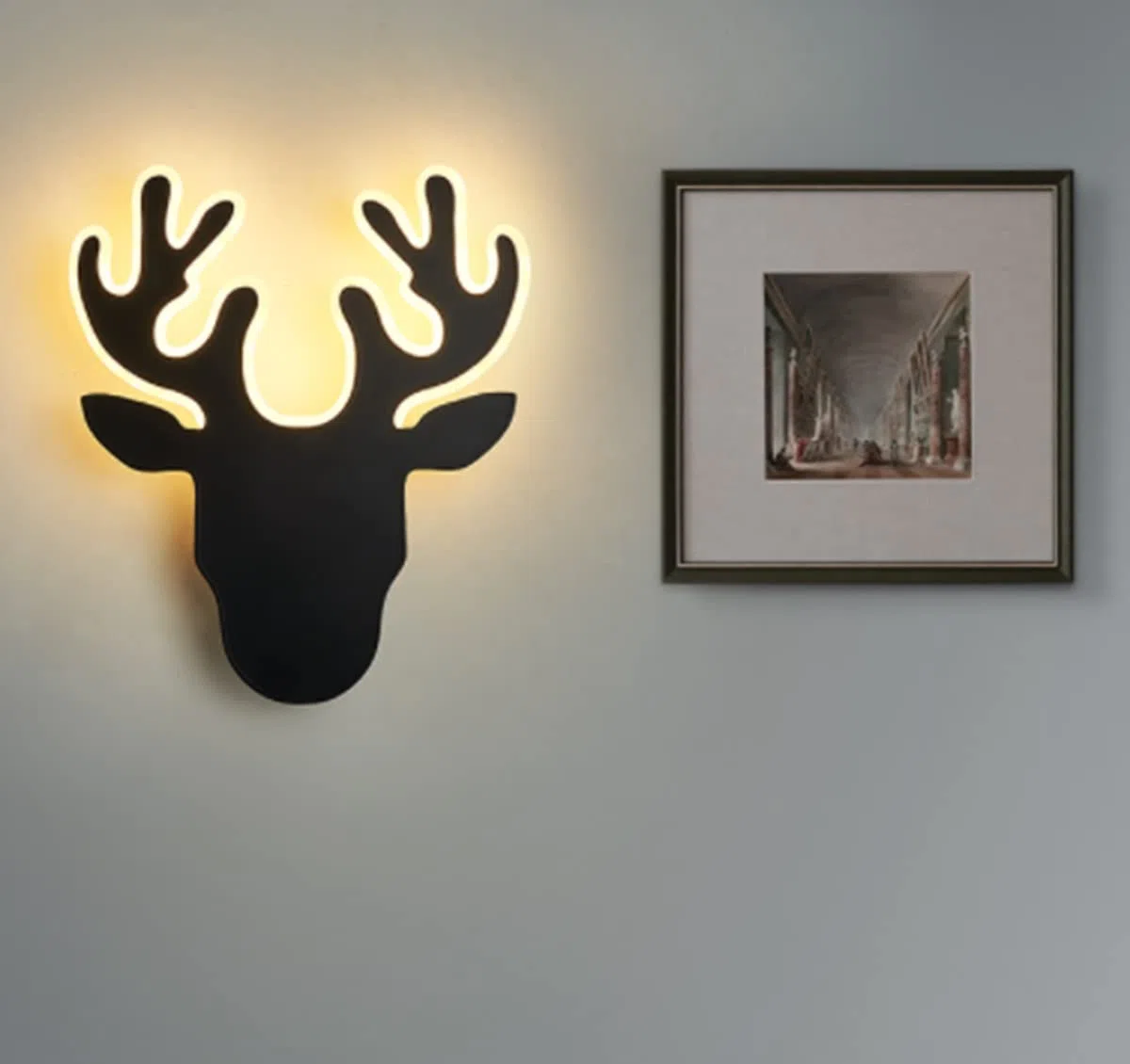 AALIN Applique da parete a LED Applique da parete per interni Lampada da parete moderna e minimalista con paralume in acrilico per soggiorno camera da letto (Cervo, Caldo)