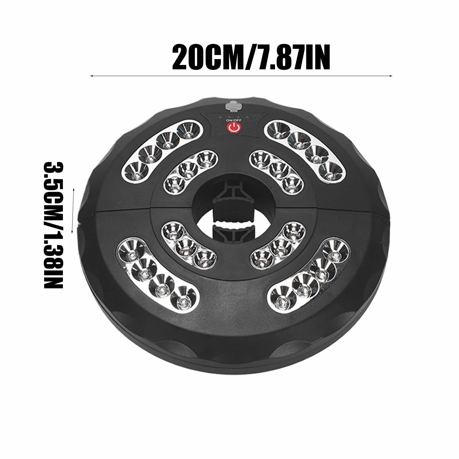 Luci sotto l'ombrello, lampade ricaricabili per esterni, illuminazione a LED impermeabile, 3 modalità di luminosità regolabili per patio, barbecue, campeggio, giardino, piscina, 20 x 20 x 3 cm